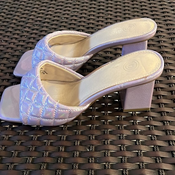 UO urban outfitters heeled mule sandals lilac lavender purple size 8 - Picture 7 of 14